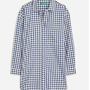 NWT J.Crew Cotton Voile Beach Shirt in Blue Gingham